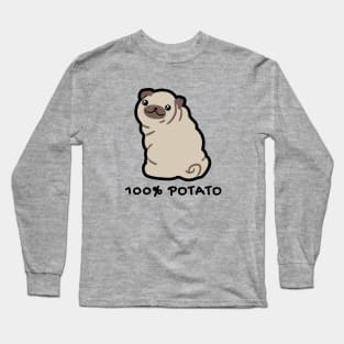 100% Potato Pug Light Long Sleeve T-Shirt